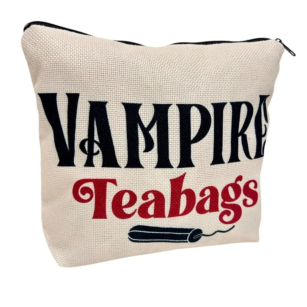 Vampire Teabags Cosmetic Bag Large Capacity Makeup Pouch